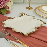 Roy King Albero Gold Yaprak Sunum Tabak 31X29CM - Beyaz