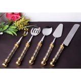 Roy Kıng Cam 5 Parca Servis Seti Gold Eym 005