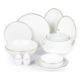 Roy King DSN048 Gold Thin 12 Kişilik 55 Parça Bone China Yemek Takımı