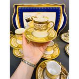 Roy King Mng 47 Kahve Fincan Takımı - Beyaz - Gold - 6 Adet
