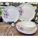 ROY KING PURPLE FLOWER 24 PARÇA 6 KİŞİLİK YEMEK TAKIMI