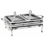 Roy King QA 41 38x26x18 cm Dikdörtgen 2'li Ayaklı Gümüş Fırın Kabı