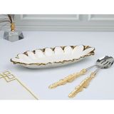 Roy King Royking Flora Gold Oval Derin Sunum Tabak 33*14*4 cm Sln 026 - 1,2 lt - Altın