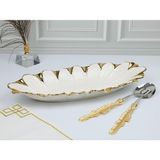 Roy King Royking Flora Gold Oval Derin Sunum Tabak 44*20*6 cm Sln 024 - 1,2 lt - Altın