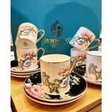 Roy King Roykıng Luciana 6 Lı Kahve Fincanı Bone Chına - Siyah - Beyaz
