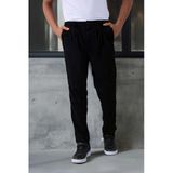 Roy Regular Fit Beli Lastikli Fitilli Kadife Kumaş Fermuarlı Jogger Erkek Pantolon - Siyah