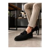 ROY SHOESS Roy Shoes Corcik Siyah Süet Püsküllü Klasik Erkek Kundura Ayakkabı