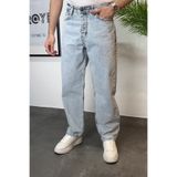ROY501 Asit Mavi Erkek Baggy Pantolon Bol Paça Asit Mavisi Baggy Jeans