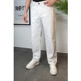ROY501 Beyaz Erkek Baggy Pantolon Bol Paça Beyaz Baggy Jeans