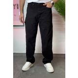 ROY501 Erkek Baggy Pantolon Bol Paça Siyah Baggy Pantolon Siyah Baggy Jean