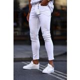 ROY501 Erkek Beyaz Dar Paça Kot Pantolon Italyan Kesim Skinny Likralı Jeans Erkek Beyaz Kot Pantolon