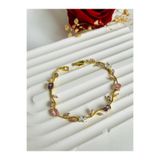 Roya Happiness RENKLİ TULİP GARDEN SU YOLU ÇİÇEK YAPRAK BİLEKLİK GOLD RENK SEVGİLİYE HEDİYE KUTU YILBAŞI HEDİYESİ