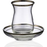 Roya Home Bolero Platin 6 Kişilik 12 Parça Çay Bardak Seti