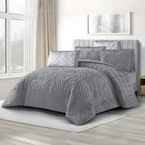 Roya Home Embossa Luxe 5 Parça Uyku Seti (220X240) - Antrasit - Gri