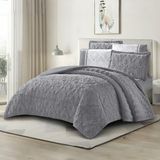 Roya Home Embossed Diamond 5 Parça Uyku Seti - Antrasit