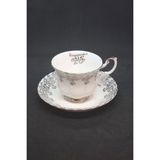 Royal Albert 25.yıldönümü Anısı Porselen Çay Fincanı ve Tabağı 2 Parça 150 ml - 1 Adet - Siyah