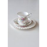 Royal Albert Moss Rose Antika Porselen Duble Boy Kahve Fincanı 3 Parça 120 ml - 1 Adet - Beyaz