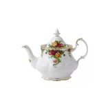 Royal Albert Old Country Roses Çiçek Desenli Kraliyet İngiliz Porselen Altın Yaldızlı Asil Çay Potu/Çaydanlık