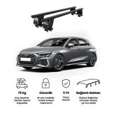 Royal Audi A3 (2020 ve Sonrası) Uyumlu Siyah Kilitli Ara Atkı Port Bagaj Tavan Barı