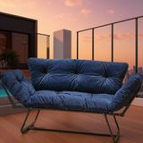 Royal Blue Luxe Katlanır Yataklı Kanepe – Mekanizmalı Ikili Lacivert Çekyat, Premium Konfor