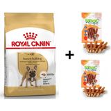 Royal Canin French Bulldog 3 kg Yetişkin Köpek Maması + 2x80 gr Wooc Ödül