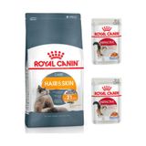 Royal Canin Hair&skin Care Tüy Güzelliği Kedi Maması 4 kg + Yaş Mama 2 Adet -TY5610695
