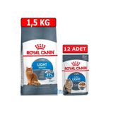 Royal Canin Light Weight Care Ikili Paket 1,5Kg Kuru Kedi Maması-12 Adet 85Gr Yaş Kedi Maması