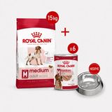 Royal Canin Medıum Adult Kuru Köpek Maması 15 kg +Yaş Mama 6*410GR +Çelik Mam