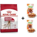 Royal Canin Medium Adult Orta Irk 15 kg Köpek Maması + 2x80 gr Wooc Ödül