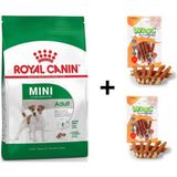 Royal Canin Mini Adult 4 kg Köpek Maması + 2x80 gr Wooc Ödül