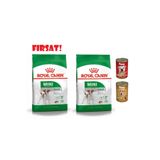 Royal Canin Mini Adult Küçük Irk Yetişkin Köpek Maması, 2x2 kg, Foxy Konserve Yaş Mama Seti