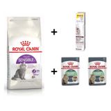 Royal Canin Sensible 33 Kuru Kedi Maması 4 kg + 2 Adet RC Yaş Mama 85 gr + 20 gr GimCat Malt 3182550702331-01495