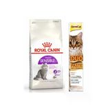 Royal Canin Sensible 33 Sindirim Hassasiyeti Kedi Mama 2 Kg + Gimcat Duo Paste Peynirli Anti-Hairball Malt 50Gr
