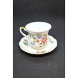 Royal Canterbury Royal Ascot Mavi Kadife Vintage Duble Kahve Fincanı 2 Parça 180 ml - Mavi - Kırmızı