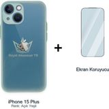 Royal Case iPhone 15 Plus Matte Crystal Kılıf + Temperli Ekran Koruyucu Paketi Ryc/montreal+Cam - Açık Yeşil
