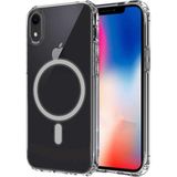 Royal Case iPhone Xr Sert Şeffaf Magsafe Magsafe Silikon Kapak ve 9h Ekran Koruyucu Seti Ryc/embos+Cam