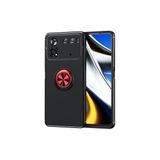 Royal Case Poco M4 Pro 4g Kılıf Yüzüğü Stant ve Araç Tutucu Olabilen Şık Esnek Premium Silikon Kapak Ryc/ravel - Siyah - Kırmızı