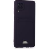 Royal Case Samsung Galaxy M12 Kılıf Kart Hazneli Silikon Kapak Ryc/kelvin - Derin Mor