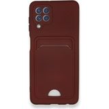 Royal Case Samsung Galaxy M22 Kılıf Kart Hazneli Silikon Kapak Ryc/kelvin - Bordo