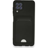 Royal Case Samsung Galaxy M22 Kılıf Kart Hazneli Silikon Kapak Ryc/kelvin - Siyah