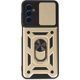 Royal Case Samsung Galaxy M23 Kılıf Tam Koruma Sağlayan Kamera Sürgülü Sert Silikon Kapak Ryc/pars Yüzüklü - Gold - Galaxy M23