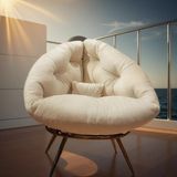 Royal Comfort Modern Krem Berjer | Milano Tasarım Dinlenme & Okuma Koltuğu | Ergonomik ve Geniş Oturumlu Tekli Koltuk