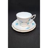 Royal Doulton Ingiliz Royal Standart Fine Bone China Vintage Çay Fincanı 3 Parça 210 ml - Açık Mavi - Beyaz
