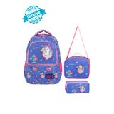 Royal Glow 3'lü Set Simitli Unicorn Tatlı Şirin Kız Çantası Beslenme Çantası ve iki gözlü Kalemlik