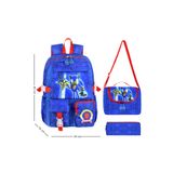 Royal Glow Kore Kawai Mavi Sonic Temalı Erkek İlkokul Çantası Beslenme Çantası ve Kalemlik Hediyeli 3'lü set