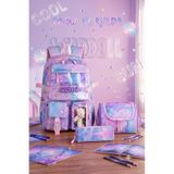 Royal Glow Kore Kawai Şeffaflı Twill Kumaş Dondurma Ayıcık Hediyeli Desenli Kız Çocuk Okul Çantası Termal Beslenme Çantası ve Kalemlik 3lü Set