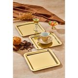 Royal Gold Serisi Gold Sunum Tepsisi, Söz Nişan Tepsisi, 24CM, Avangart Dizayn, 3 Adet