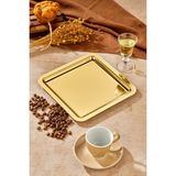 Royal Gold Serisi Gold Sunum Tepsisi, Söz Nişan Tepsisi, 24CM, Avangart Dizayn, Tek Adet
