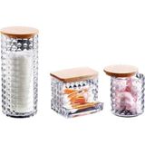 Royal Gross Ahşap Kapak Görünümlü 3'lü Makyaj Organizer Seti – Diamond Model