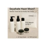 Royal Gross Plastik Seyahat Boy 100ml Beyaz Şişe ve Kavanoz 5’li Set – Çantalı Seyahat Kiti